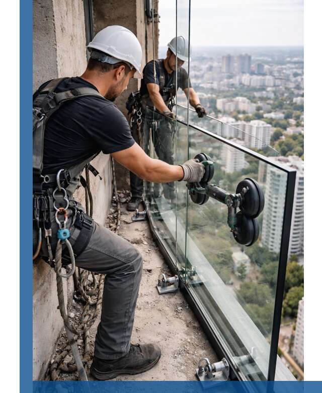 Монтаж стеклянных ограждений под ключ с гарантией в Киржаче