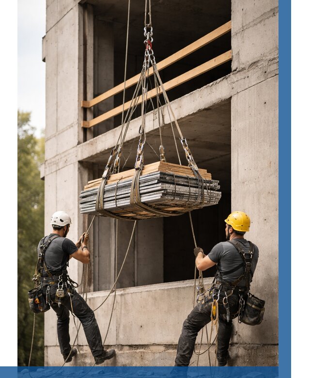 Подъем материала на этаж веревками в Киржаче от 1547 р. | ВЫСОТНИК-Крж