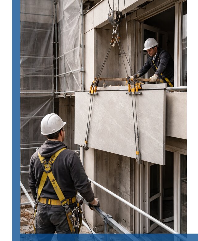 Подъем керамогранита на этаж в Киржаче грузчиками и техникой