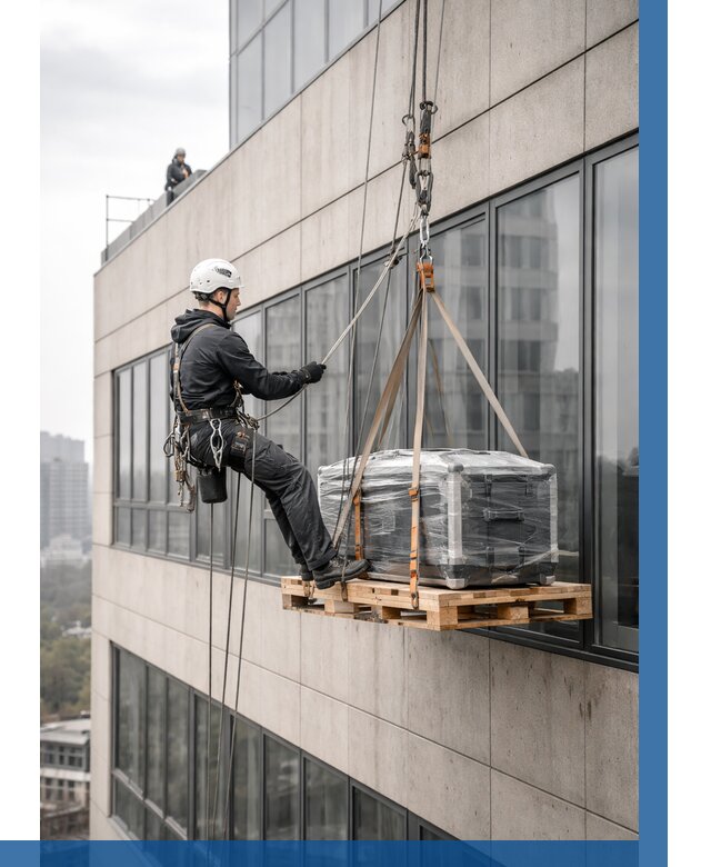 Спуск груза по фасаду в Киржаче от 3609 р. | ВЫСОТНИК-Крж