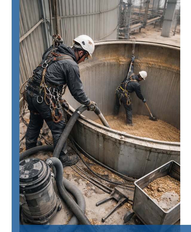 Профессиональная чистка зерновых бункеров в Киржаче с выездом