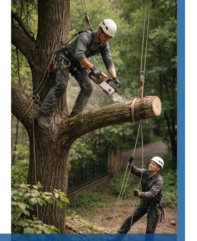 Спил деревьев альпинистами в Киржаче от 8248 р. | ВЫСОТНИК-Крж