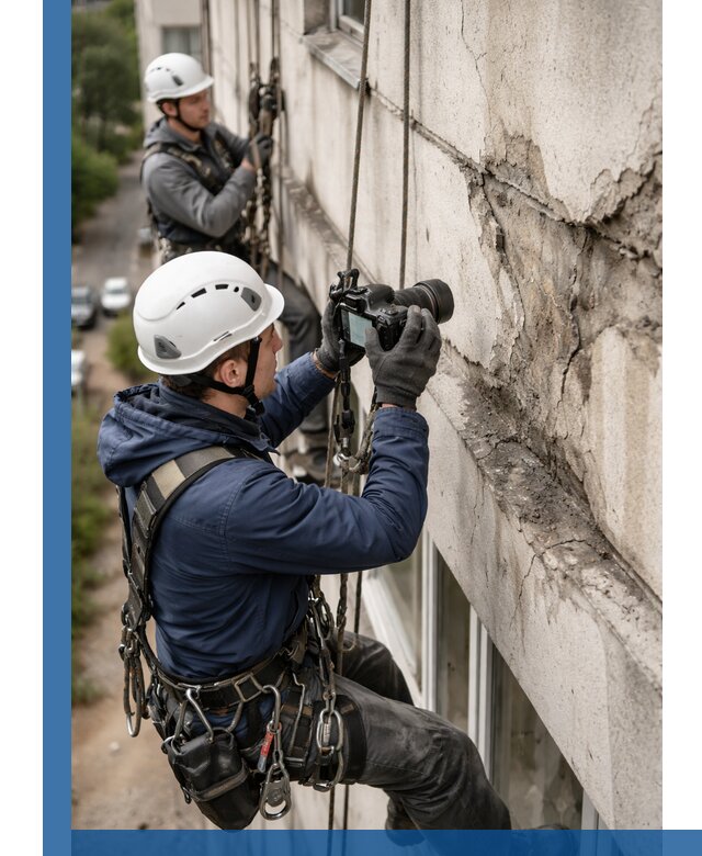 Фотофиксация дефектов фасада с высотной съемкой в Киржаче