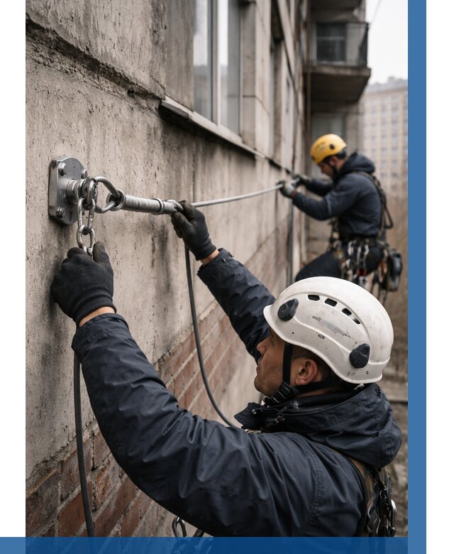 Монтаж анкерных линий в Киржаче от 3093 р. | ВЫСОТНИК-Крж