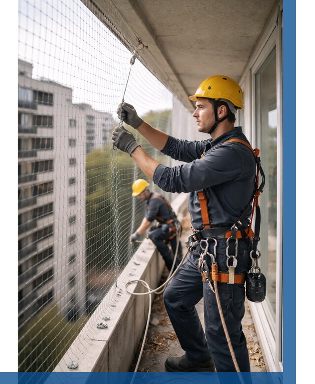 Монтаж сетки от птиц в Киржаче от 4640 р. | ВЫСОТНИК-Крж