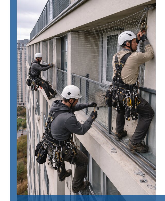 Профессиональный монтаж защитной сетки от птиц в Киржаче